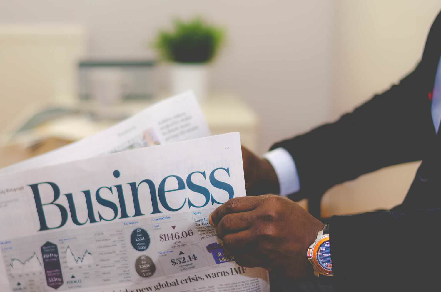 A Businessman Love to read newspaper